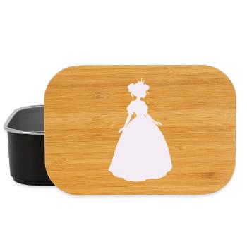 Princess silhouette in ball gown - Lunch Box - black - Front