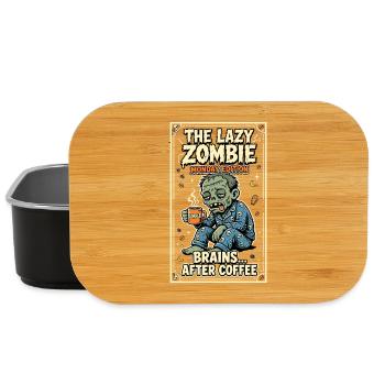 Lazy Zombie Monday Coffee Humor - Lunch Box - black - Front