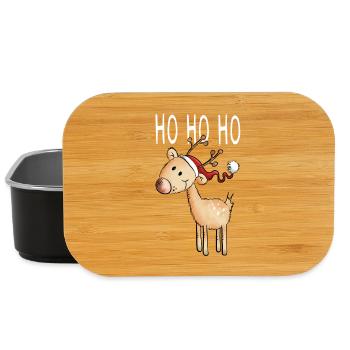 Ho Ho Ho kleines Rentier - Weihnachten - Comic - Lunch Box - Schwarz - Vorne