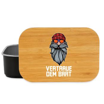 Humorous Beard Goatbeard Statement Beard Hairstyle - Lunch Box - black - Front