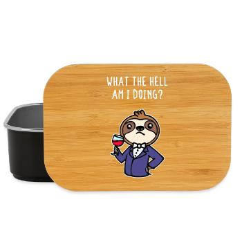 Chilling Animal Relax Sloth Statement Mammal - Lunch Box - black - Front