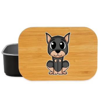 Doberman Dog Propriétaire de chien - Boîte à goûter - noir - Devant