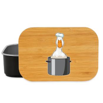 Ente Koch Kochtopf Kochen - Lunch Box - Schwarz - Vorne