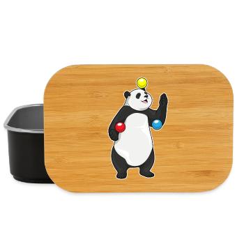 Panda Juggler Juggling - Lunch Box - black - Front