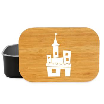 Sand Castle Castle Castle Lord of the Castle Fairy Tale Children Decoration - Lunch Box - black - Front