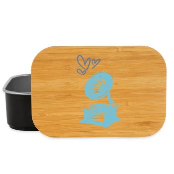 Music Gramophone Retro - Lunch Box - black - Front