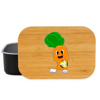 Karotte Volleyballspieler Volleyball - Lunch Box - Schwarz - Vorne