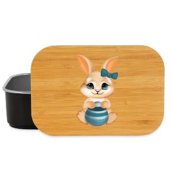 Mignon Lapin – Illustration mignonne - Boîte à goûter - noir - Devant