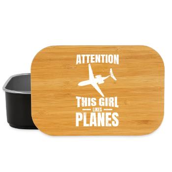 Cette fille aime les avions - Boîte à goûter - noir - Devant