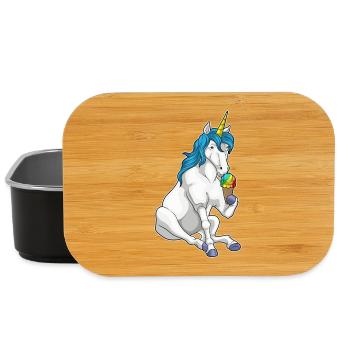 Einhorn Waffeleis - Lunch Box - Schwarz - Vorne