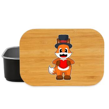 Fuchs Bräutigam Herz Hochzeit - Lunch Box - Schwarz - Vorne