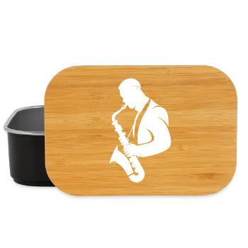 Saxophonspieler Zeichnung - Lunch Box - Schwarz - Vorne