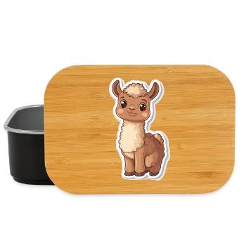 Llama Alpaca Llama Animal Gift - Lunch Box - black - Front
