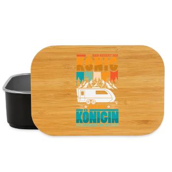 Camper Camping Wohnwagen Spruch - Lunch Box - Schwarz - Vorne