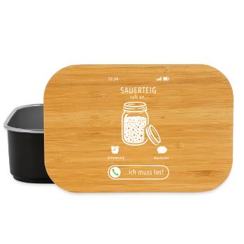 My sourdough is calling - I have to go - saying - Lunch Box - black - Front