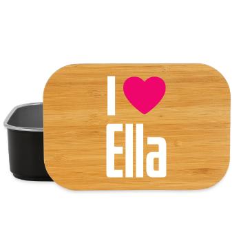 I Love Ella Pinkes Herz Ich liebe Ella - Lunch Box - Schwarz - Vorne