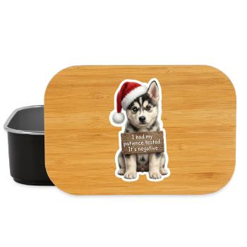 Dit de chiot husky joueur - Pas de tolérance ! - Boîte à goûter - noir - Devant