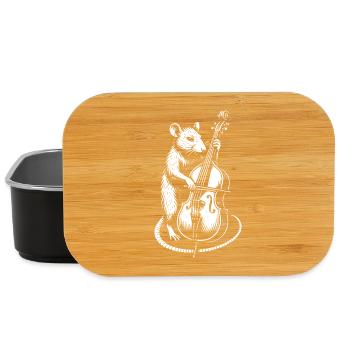 Funny rat is playing the double bass - Lunch Box - black - Front