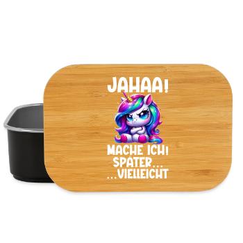 yes, maybe I'll make unicorn lovers later - Lunch Box - black - Front
