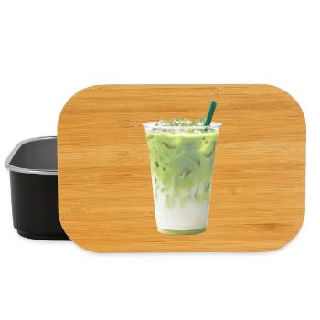 Latte au lait matcha vert frais - Boîte à goûter - noir - Devant