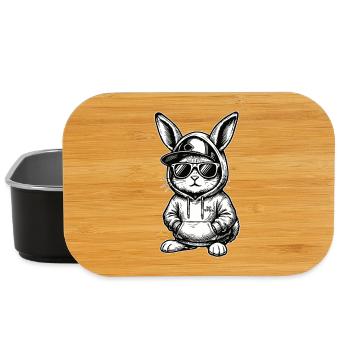 Lustiges Oster Design Hip Hop Bunny - Lunch Box - Schwarz - Vorne