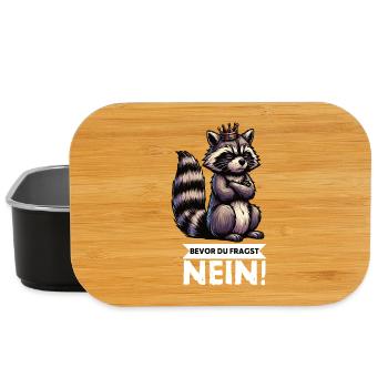Avant que vous ne demandiez : Non, raton laveur, raton laveur, animal de la forêt - Boîte à goûter - noir - Devant
