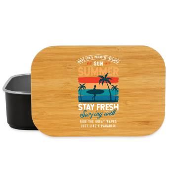 Summer Stay Fresh Surfing Vibes Graphic - Lunch Box - black - Front