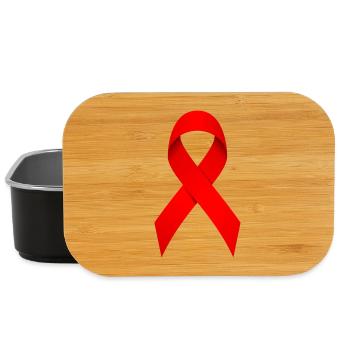 Red Ribbon Awareness Theme - Lunch Box - black - Front