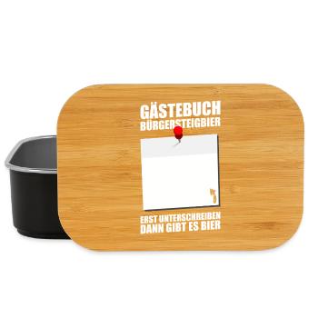 Gästebuch Bürgersteigbier Ortskontrollfahrt OKF - Lunch Box - Schwarz - Vorne