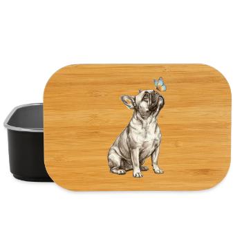 Bouledogue français pour le papillon amoureux des chiens - Boîte à goûter - noir - Devant