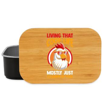 Farmer Rooster Flock Poultry Chicken - Lunch Box - black - Front