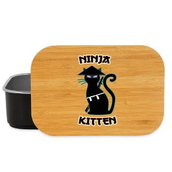 Ninja Cat Samurai Assassin Chaton Miaou - Boîte à goûter - noir - Devant