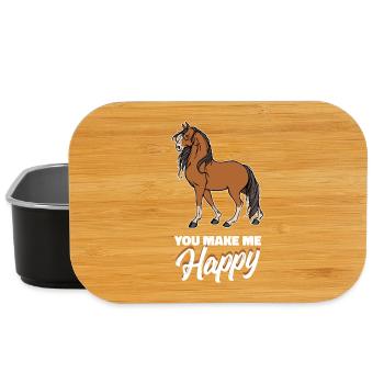 Hengst Pferde Statement Islandpferde Pferdefan - Lunch Box - Schwarz - Vorne