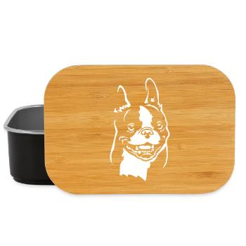 Boston Terrier Kopf "Black Edition" - Lunch Box - Schwarz - Vorne