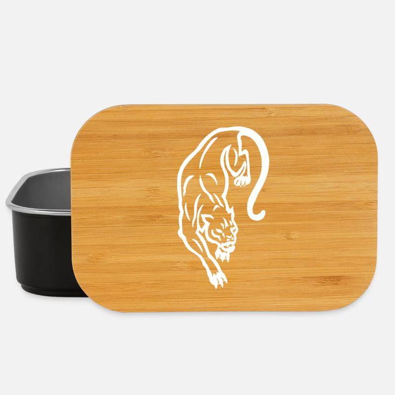 Weiße Panther-Silhouette - Lunch Box - Schwarz