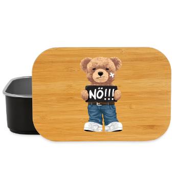 Nope with Teddy Bear bande dessinée drôle pour les opposants - Boîte à goûter - noir - Devant