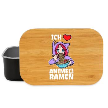 Ich Liebe Anime Ramen Herz Statement Manga - Lunch Box - Schwarz - Vorne
