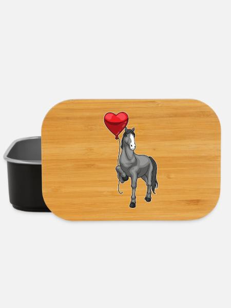 Pferd Luftballon - Lunch Box - Schwarz