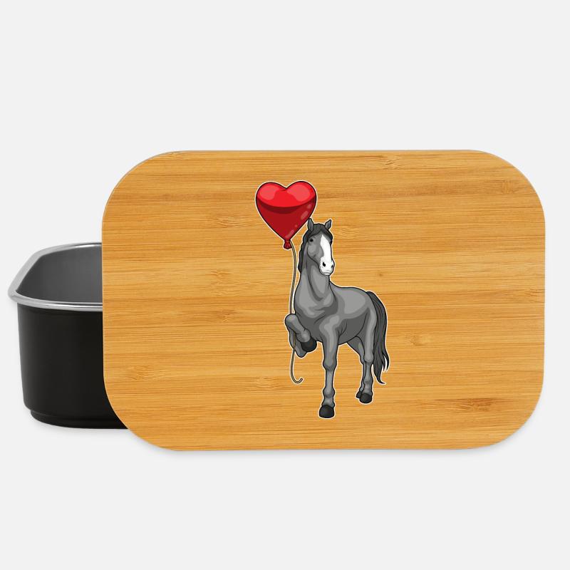 Pferd Luftballon - Lunch Box - Schwarz
