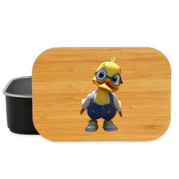 Glasses Duck in Jeans-Overalls - Lunch Box - Schwarz - Vorne