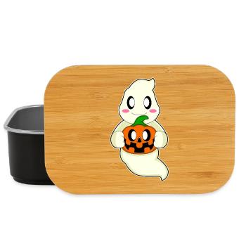 Citrouille fantôme d’Halloween - Boîte à goûter - noir - Devant