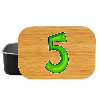 Number 5 Number Green - Lunch Box - black - Front