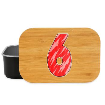 Nummer 6 Muster Rot - Lunch Box - Schwarz - Vorne