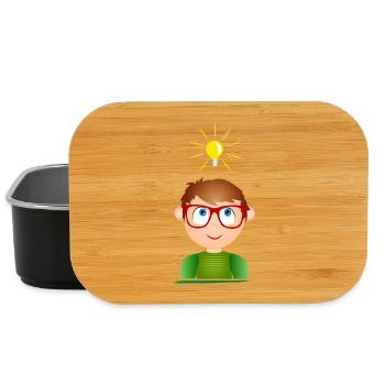 Junge mit Brille und einer leuchtenden Glühbirne - Lunch Box - Schwarz - Vorne