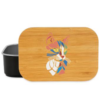 Abstract Geometric Cat Lover - Lunch Box - black - Front