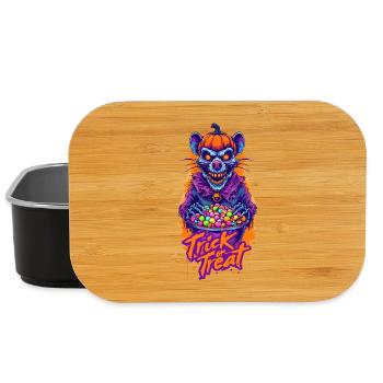 Halloween Gift Trick or Treat Zombie Rat - Lunch Box - black - Front