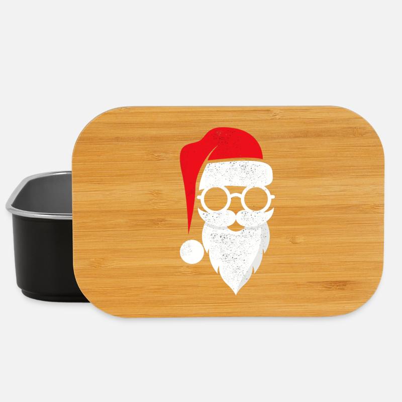 Weihnachtsmann Santa mit Brille - Lunch Box - Schwarz
