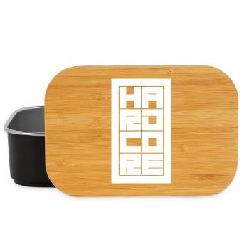 Hardcore bold and blocked typography logo design - Lunch Box - black - Front