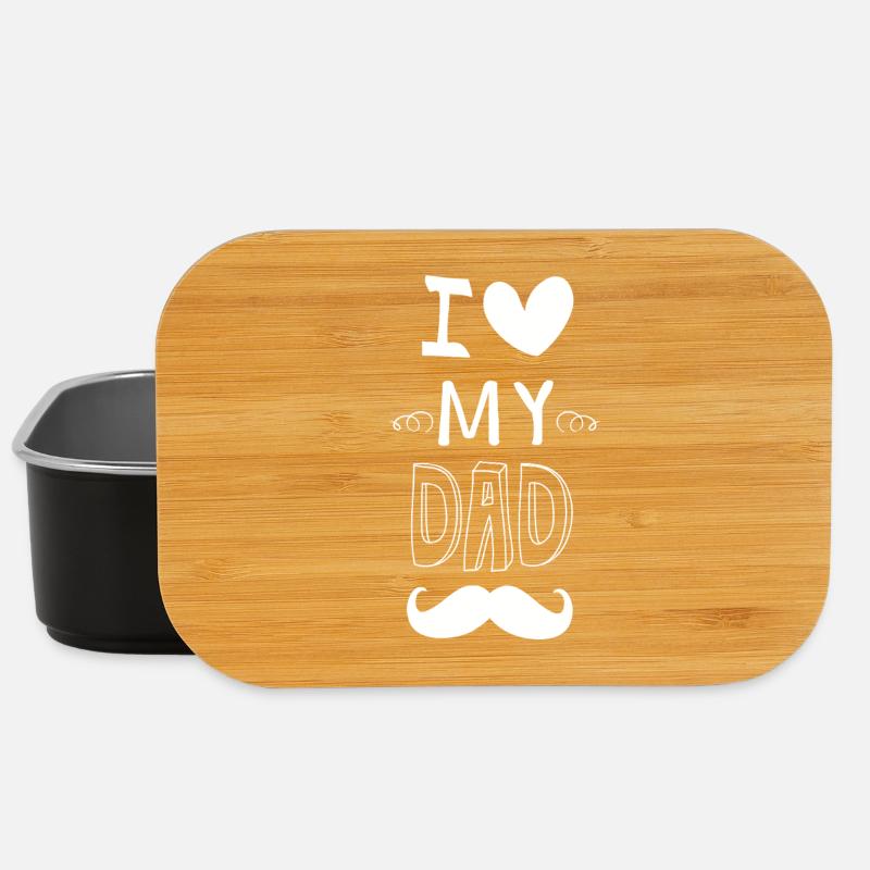J’aime Mon Papa Moustache - Boîte à goûter - noir