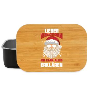 Weihnachtsmann Weihnachtszeit Unartig Weihnachts - Lunch Box - Schwarz - Vorne